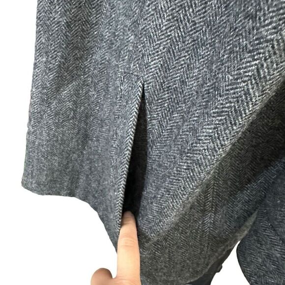 Brandini 100% Pure New Wool Heavyweight Buttondown Shacket Gray Herringbone sz L - Picture 3 of 8